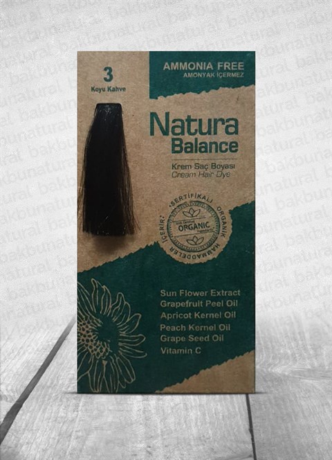 Natura Balance (Krem Saç Boyası) Koyu Kahve 3 60ml